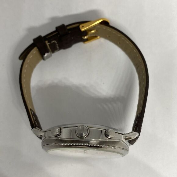 Fossil FTW1200 Women's Brown Leather Silver Analog Dial Hybrid Smartwatch CM627 - Picture 8 of 12